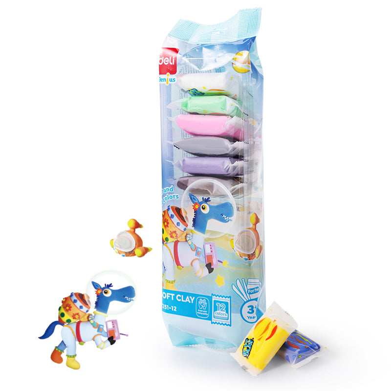 PLASTILINA SOFT CLAY 12 CULORI 72G DELI PLASTILINA SOFT CLAY 12 CULORI 72G DELI